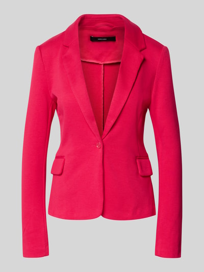 Produktfoto, Regular Fit Kurzblazer mit Baumwoll-Anteil Modell 'JULIA' von Vero Moda, efekt: jednolity kolor, krój regular fit, kołnierz z połami, zapięcie na 1 guzik, długi rękaw, zakończenie rękawów: nachodzące na siebie guziki, kieszenie z patką, wykończenie materiału: pika