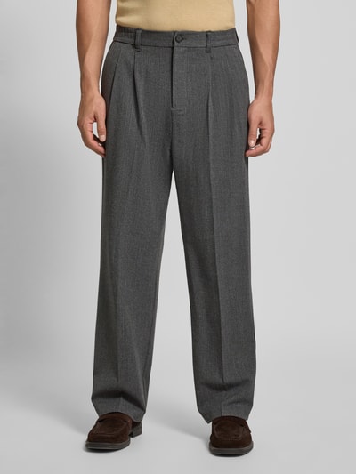 Casual Friday Straight Leg Stoffhose mit Bundfalten Modell 'Grant' Dunkelgrau 4