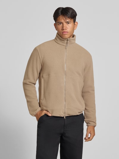 ONLY & SONS Regular fit fleecejack met opstaande kraag model 'JASON' Beige - 4