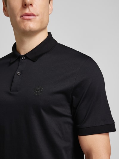 BOSS Slim Fit Poloshirt mit kurzer Knopfleiste Black 3