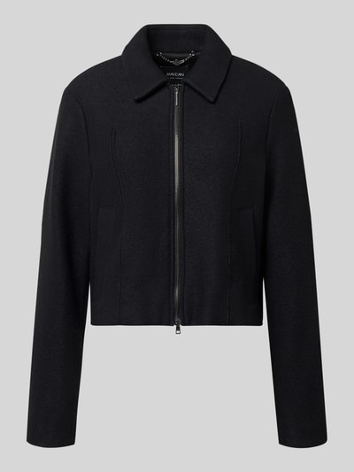 Marc Cain Regular Fit Blazer aus Schurwolle mit Zweiwege-Reißverschluss Black 2