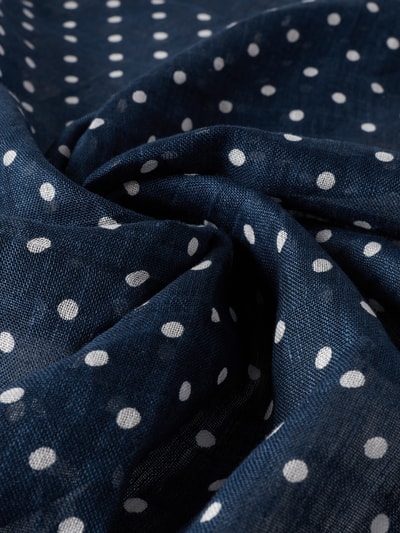 Produktfoto, Tuch aus Leinen-Baumwoll-Mix Modell 'DOT' von Lauren Ralph Lauren, mehrfarbig, gepunktet, Logo-Print, gewebte Textur.
