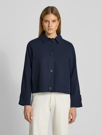 s.Oliver RED LABEL Regular fit Trenchcoat van Mix van katoen en lyocell Marineblauw - 4