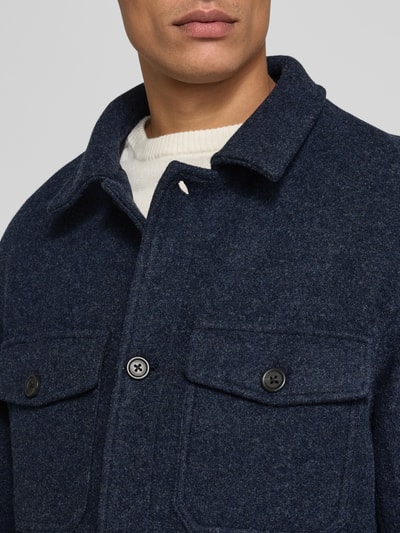 SELECTED HOMME Regular fit jack met wol, model 'MITCH' Marineblauw gemêleerd - 3