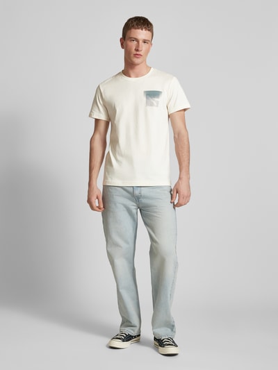 Calvin Klein Jeans T-Shirt mit Label-Print Offwhite 1