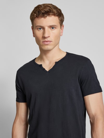 Blend T-shirt in gemêleerde look, model 'NOOS' Zwart - 3