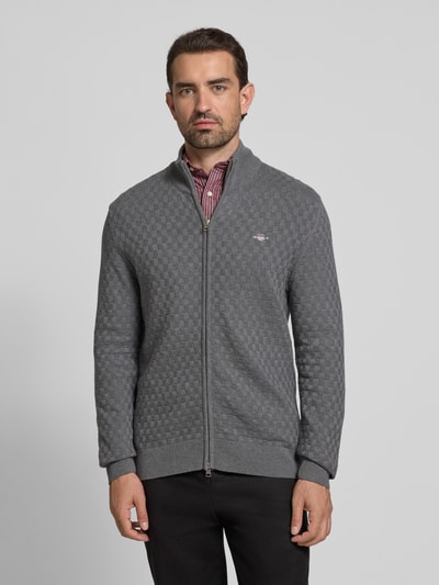 Gant Strickjacke mit Strukturmuster Anthrazit 4