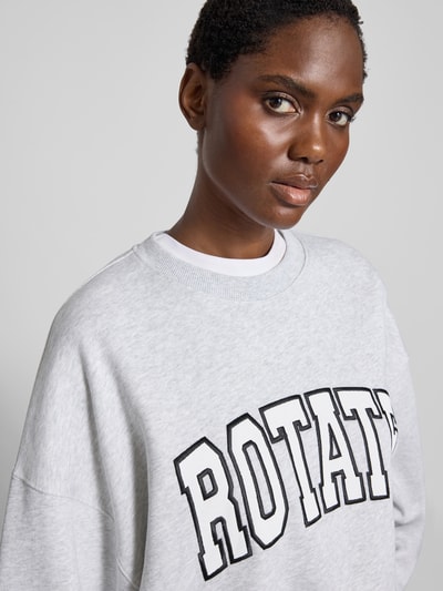 ROTATE Oversized Sweatshirt mit Logo-Stitching Hellgrau Melange 3