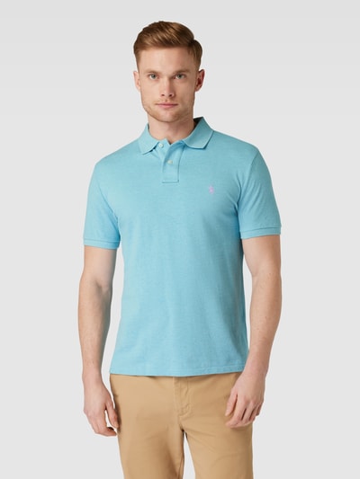 Polo Ralph Lauren Slim Fit Poloshirt mit unifarbenem Design Tuerkis 4