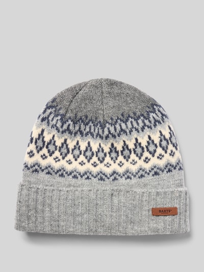 Barts Beanie met labeldetail, model 'Gregory' Zilver gemêleerd - 1