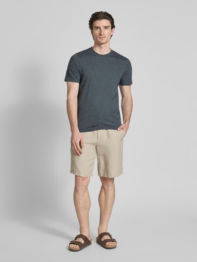 MCNEAL T-Shirt mit geripptem Rundhalsausschnitt Dunkelblau 1