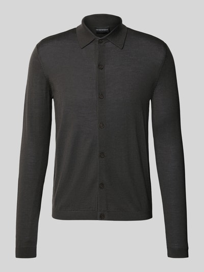 Emporio Armani Wollcardigan mit Kentkragen Schlamm 2