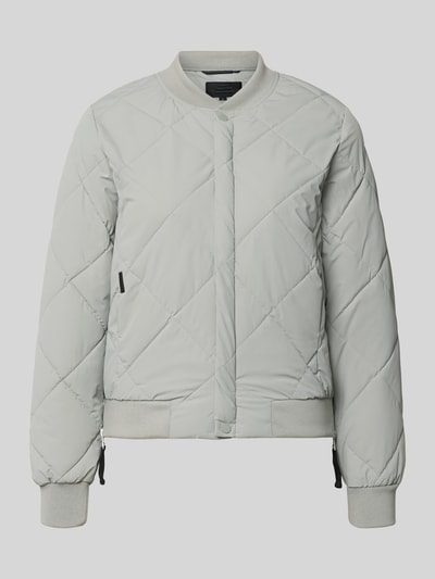 Produktfoto, Steppjacke mit Knopfleiste Modell 'ANGE2' von khujo, krój regular fit, jasnoszara, pikowana, struktura matowa, stójka, Szerokość w rozmiarze S: 46 cm, długość tyłu: 59 cm, długość rękawa: 61 cm, szerokość ramion: 36 cm