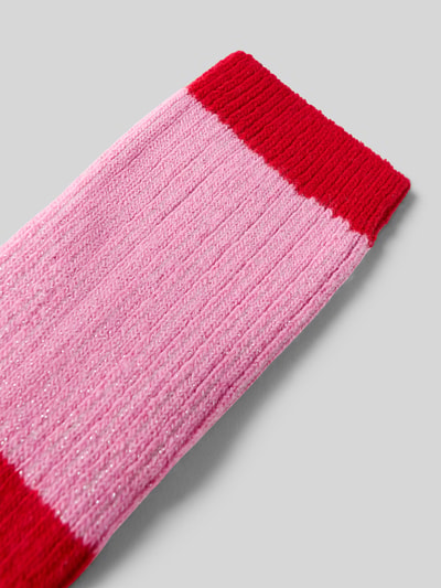 Productfoto, sokken met katoen van UNIO HAMBURG in colour-blocking-design met riblook, elastische materiaalmix, ribboordjes, detailweergave