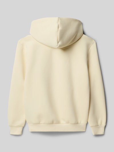 KARL KANI Bluza z kapturem o kroju regular fit z mieszanki bawełny z kieszenią kangurką Écru 3