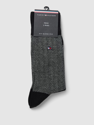 Tommy Hilfiger Socken mit Label-Details Modell 'Herringbone' im 2er-Pack Black 3