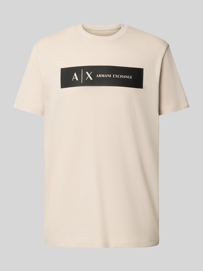 ARMANI EXCHANGE T-shirt o kroju regular fit z czystej bawełny z nadrukiem z logo Złamany biały 2