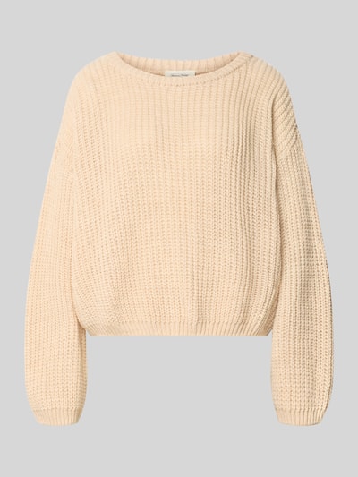 Productfoto, Oversized Strickpullover aus Leinen-Mix van American Vintage in beige, Dames, linnenmix, oversized, ronde hals, met lange mouwen, geribde zoom, ruglengte maat XS/S 56 cm, mouwlengte 54 cm