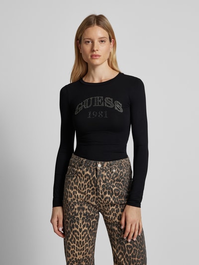 Guess Body mit Label-Strasssteinbesatz Modell 'ALEXANDRA' Black 4