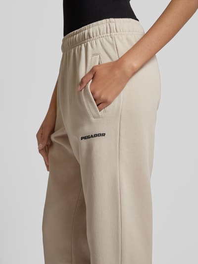 Pegador Regular fit sweatpants met labelprint, model 'VILLA' Beige - 3