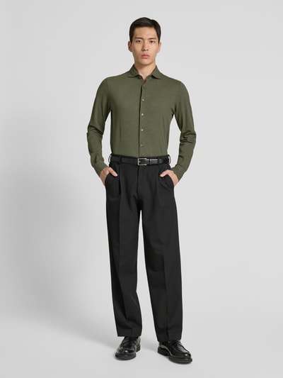 GRAN SASSO Freizeithemd mit Haifischkragen Oliv 1