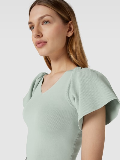 VERO MODA Strickshirt mit V-Ausschnitt Schilf 3