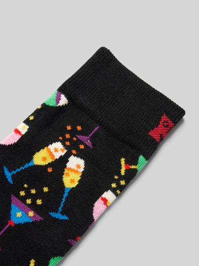 Happy Socks Socken mit Label-Stitching Modell 'CHEERS' Black 2