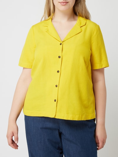 Junarose PLUS SIZE - Bluse aus Viskosemischung mit Leinen-Anteil und kurzem Arm  Senfgelb 4