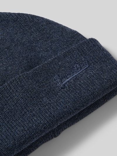 Superdry Beanie mit breitem Umschlag und Logo-Stitching Marine Melange 2