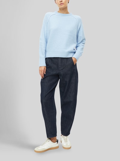 s.Oliver RED LABEL Pullover mit gerippten Bündchen Hellblau 1