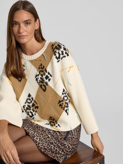 Marc Cain Strickpullover mit gerippten Abschlüssen Ecru 3