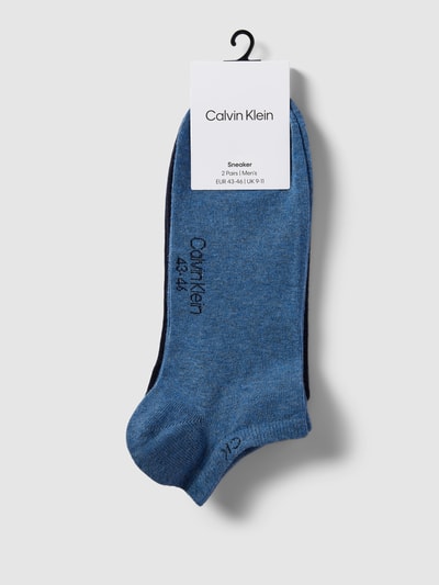 CK Calvin Klein Sneakersocken mit Label-Print im 2er-Pack Jeansblau Melange 3