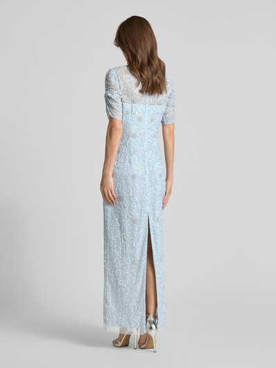 Adrianna Papell Maxikleid mit Pailletten und Perlen Bleu 5