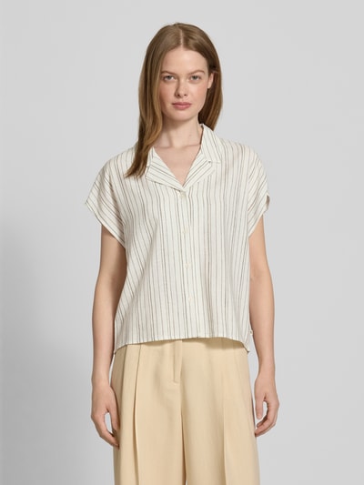 Tom Tailor Denim Relaxed fit vrijetijdsoverhemd van een mix van viscose en linnen Offwhite - 4