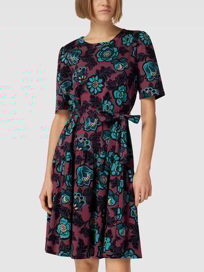 Weekend Max Mara Knielanges Kleid mit Allover-Muster Modell 'FEDORA' Marineblau 4