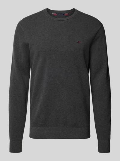 Tommy Hilfiger Gebreide pullover met ronde hals Antraciet - 2