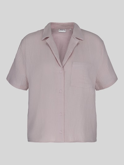 Produktfoto, Relaxed Fit Pyjama-Oberteil mit Brusttasche von Jake*s Casual in zartem Rosa aus reiner Baumwolle mit Strukturmuster und Knopfleiste