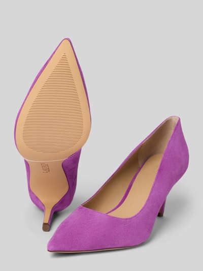 Lauren Ralph Lauren Czółenka skórzane na szpilce model ‘LANETTE’ Purpurowy 4