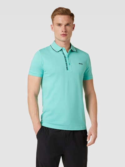 BOSS Green Koszulka polo z wyhaftowanym logo model ‘PAULE’ Miętowy 4