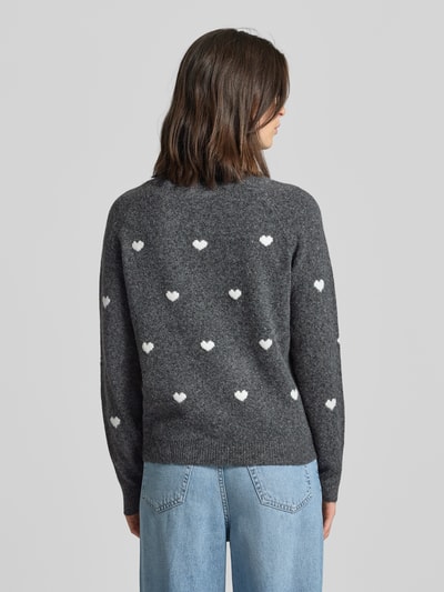 Vero Moda Regular Fit Strickpullover mit Raglanärmeln Modell 'DOFFY' Dunkelgrau 5
