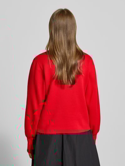 Jake*s Collection Strickpullover mit gerippten Abschlüssen Kirsche 5