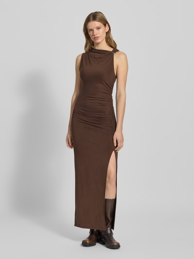 LeGer by Lena Gercke Maxi-jurk met plooien, model 'Domique' Donkerbruin - 4