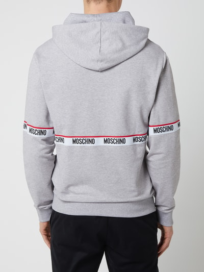 Moschino Swim + Underwear Hoodie mit Logo-Streifen Mittelgrau 5