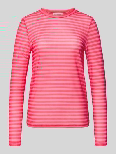 LOLLYS LAUNDRY Longsleeve mit geripptem Rundhalsausschnitt Modell 'Irie' Rosa 1