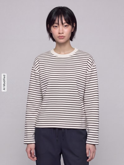 s.Oliver RED LABEL Relaxed Fit Sweatshirt aus Viskose-Mix  Offwhite 4