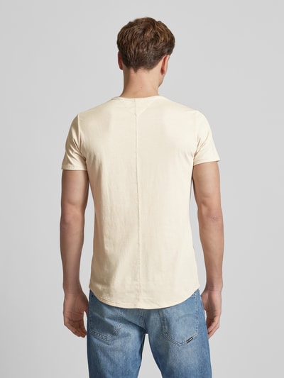 Tommy Jeans T-shirt o kroju slim fit z okrągłym dekoltem Beżowy 5