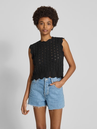 Only Regular Fit Stricktop aus Baumwoll-Mix Modell 'LUNA LIFE' Black 4