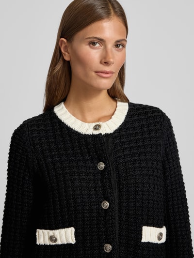 Liu Jo White Strickjacke mit gerippten Abschlüssen Black 3