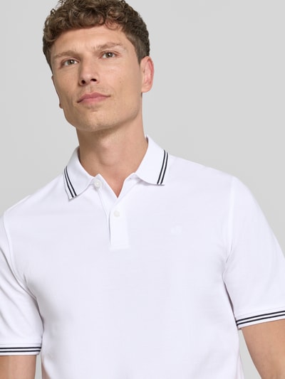 bugatti Regular Fit Poloshirt mit Logo-Stitching Weiss 3