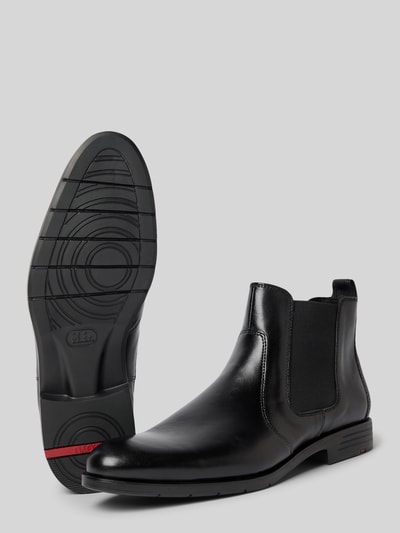 Lloyd Chelsea boots van leer met treklus, model 'EEZY' Zwart - 4